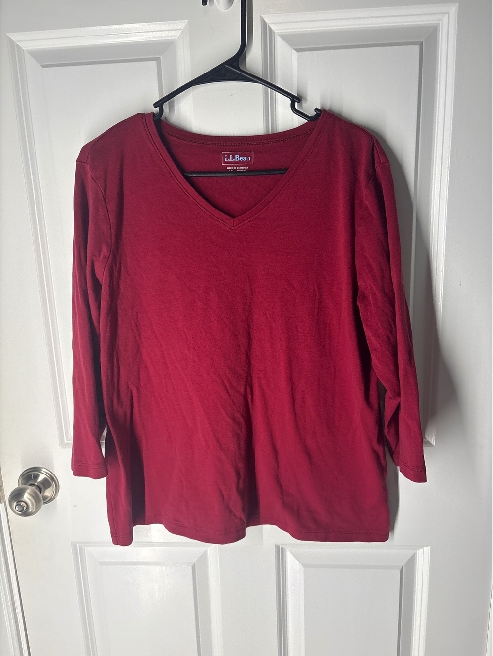 Gorpcore Outdoorsy Granola Hiking Sporty LL Bean Red XL 3/4 length Cotton Shirt